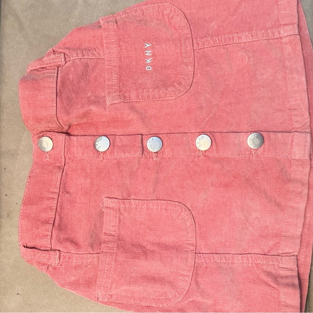 DKNY Pink Adjustable Waist Corduroy Skirt